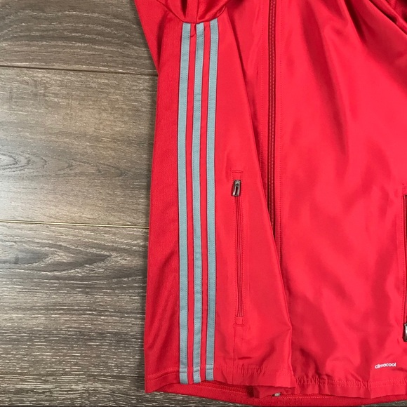 Adidas Climacool Condivo 16 Mens Activewear Full Zip Red Training Jacket Size S - Picture 4 of 9